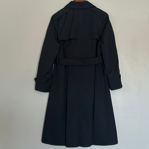 Vintage Sterlingware of Boston All Weather Trench Coat 16R Black Preppy EUC - Picture 2 of 10